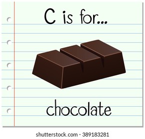 Flashcard letter C is for chocolate illustration