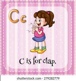 Flashcard letter C is for clap