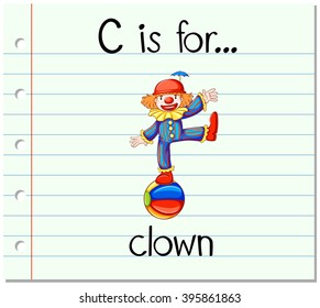 La letra de la tarjeta flash C es para el payaso