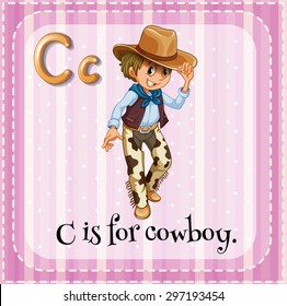 Flashcard letter C is for cowboy