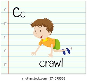 Flashcard letter C is for crawl illustration