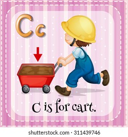 Flashcard of letter C illustration