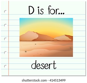 Flashcard letter D is for desert illustration