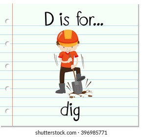La letra de tarjeta de flash D es para la ilustración de gráfico