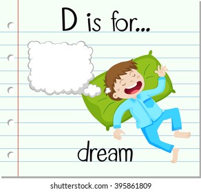 Flashcard letter D is for dream