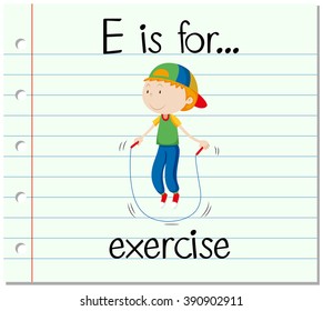 La letra E de la tarjeta de presentación es para la ilustración de ejercicio