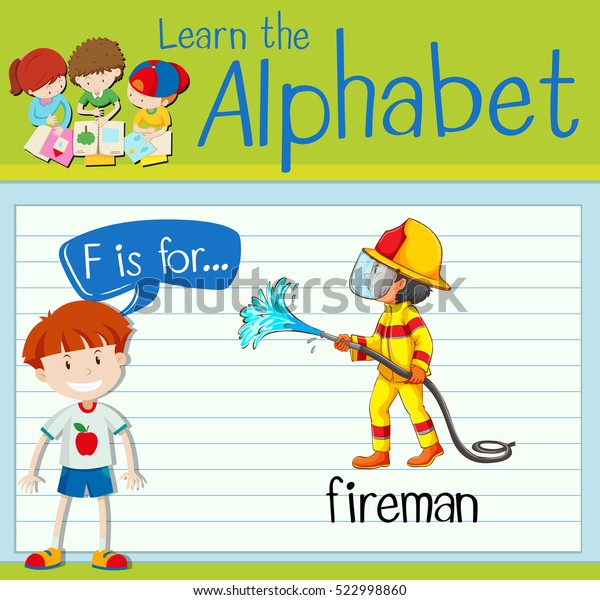 Flashcard Letter F Fireman Illustration Stock Vector (Royalty Free ...