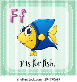 Flashcard letter F is for fish