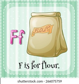 Flashcard letter F is for flour