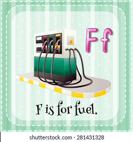 Flashcard letter F is for fuel