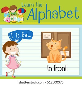 Flashcard letter I is for in front illustration