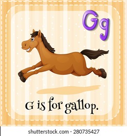 Flashcard letter G is for gallop