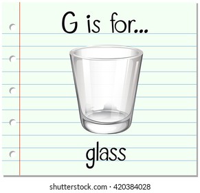 Flashcard letter G is for glass illustration