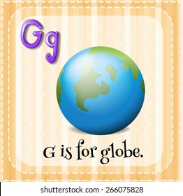 Flashcard letter G is for globe
