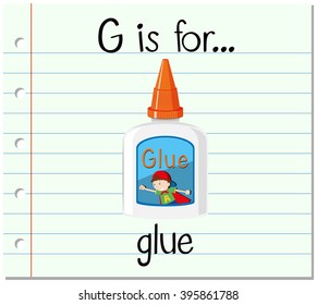 Flashcard letter G is for glue