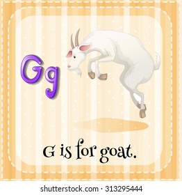 Flashcard letter G is for goat illustration