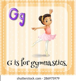Flashcard letter G is for gymnastics