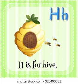 Flashcard Alphabet H Honey Stock Vector (Royalty Free) 298370195 ...