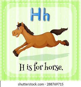 Flashcard letter H is for horse