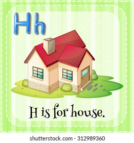 Flashcard letter H is for house