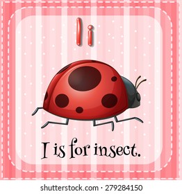 Flashcard letter I is for insect