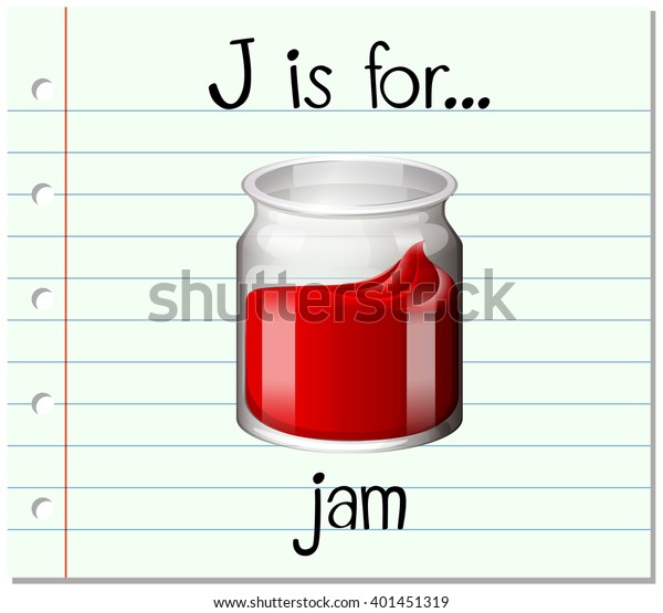 Flashcard Letter J Jam Stock Vector (Royalty Free) 401451319