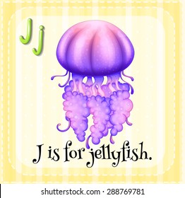 Flashcard letter J is for jellyfish