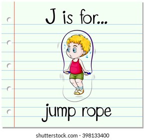  Flashcard letter J is for jump rope illustration
