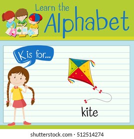 La letra K de la tarjeta flash es para kite
