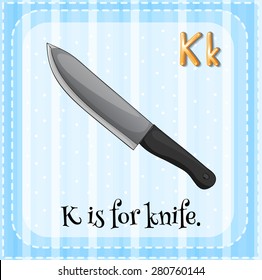 Flashcard letter K is for knife