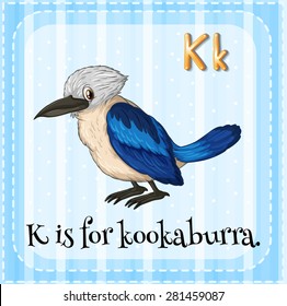 Flashcard letter K is for kookaburra