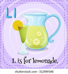 Flashcard letter L is for lemonade