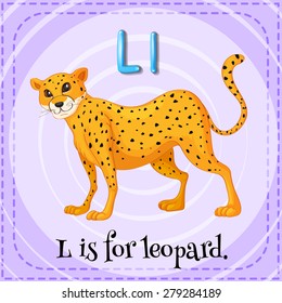 Flashcard letter L is for leopard