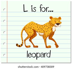 Flashcard letter L is for leopard