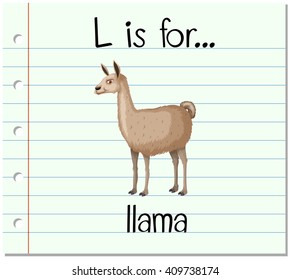 Flashcard letter L is for llama