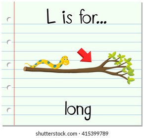 Flashcard letter L is for long illustration