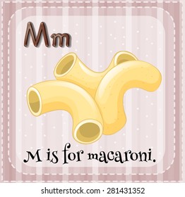 Flashcard letter M is for macaroni