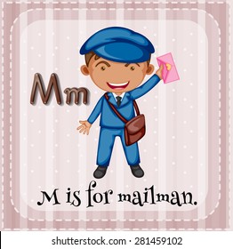 Flashcard letter M is for mailman