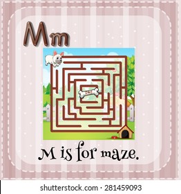 Flashcard letter M is for maze