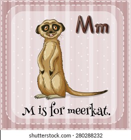 Flashcard letter M is for meerkat