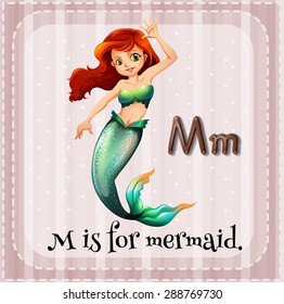 Flashcard letter M is for mermaid