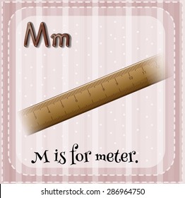 Flashcard letter M is for meter