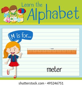 Der Flashcard-Buchstabe M ist für die Zählergrafik geeignet