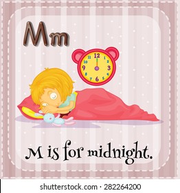 Flashcard letter M is for midnight
