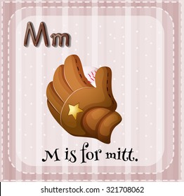 Flashcard letter M is for mitt illustration