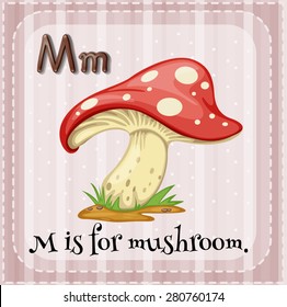 Flashcard letter M is for mushroom