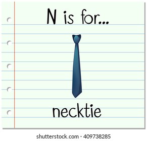Flashcard letter N is for necktie