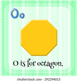 Flashcard letter O is for octagon