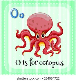 Flashcard letter O is for octopus