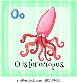 Flashcard letter O is for octopus